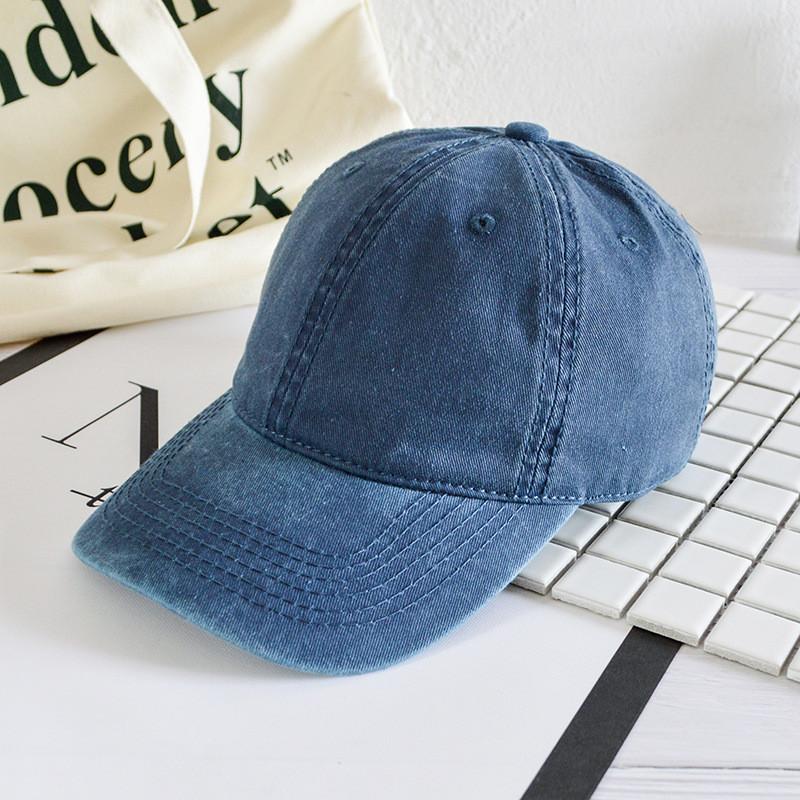 Waterwashed Denim Baseball Cap With Curved Brim For Casual Fashion Men Women