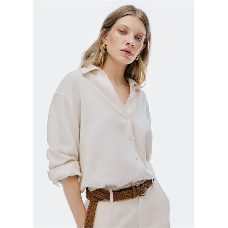 Foreign Trade Surplus Orders Tail Goods Official Website Spring and Summer New Linen Blend Loose Casual Women 3/4 Sleeve Shirts Simple
