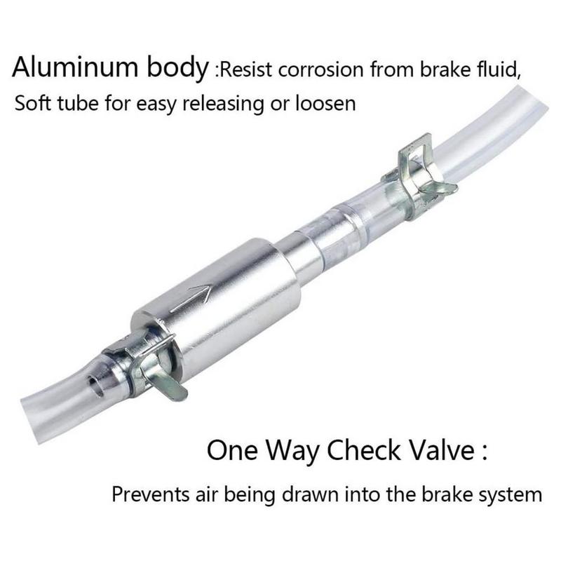 Brake Bleeder Hose with One Way Check Valve Tube Bleeding Tool Kit for Car Motorcyle Clutch Hydraulic Brake Fluid Bleeder