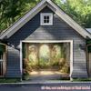 2D Dreamy Garden Backdrop Sunlit Stone Arches Portrait Studio Background