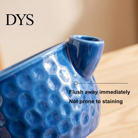Grapes Washing Bowl Ceramic Berry with Drain Holes, Self Spinning Fruit Easy Clean Strainer Vegetable Washer, Swirling Rinsing Colander for