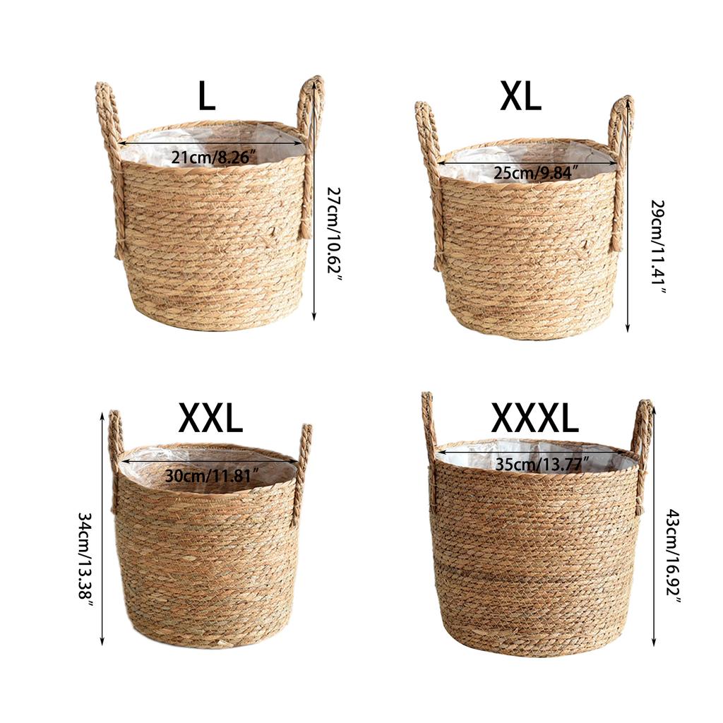 Straw Plant Basket Indoor Woven Plant Pots for Planter Flower Pots Plant Pots Decoration Laundry Basket Household