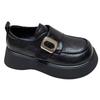 Thick-soled big-headed women's spring new Velcro small leather shoes single shoes