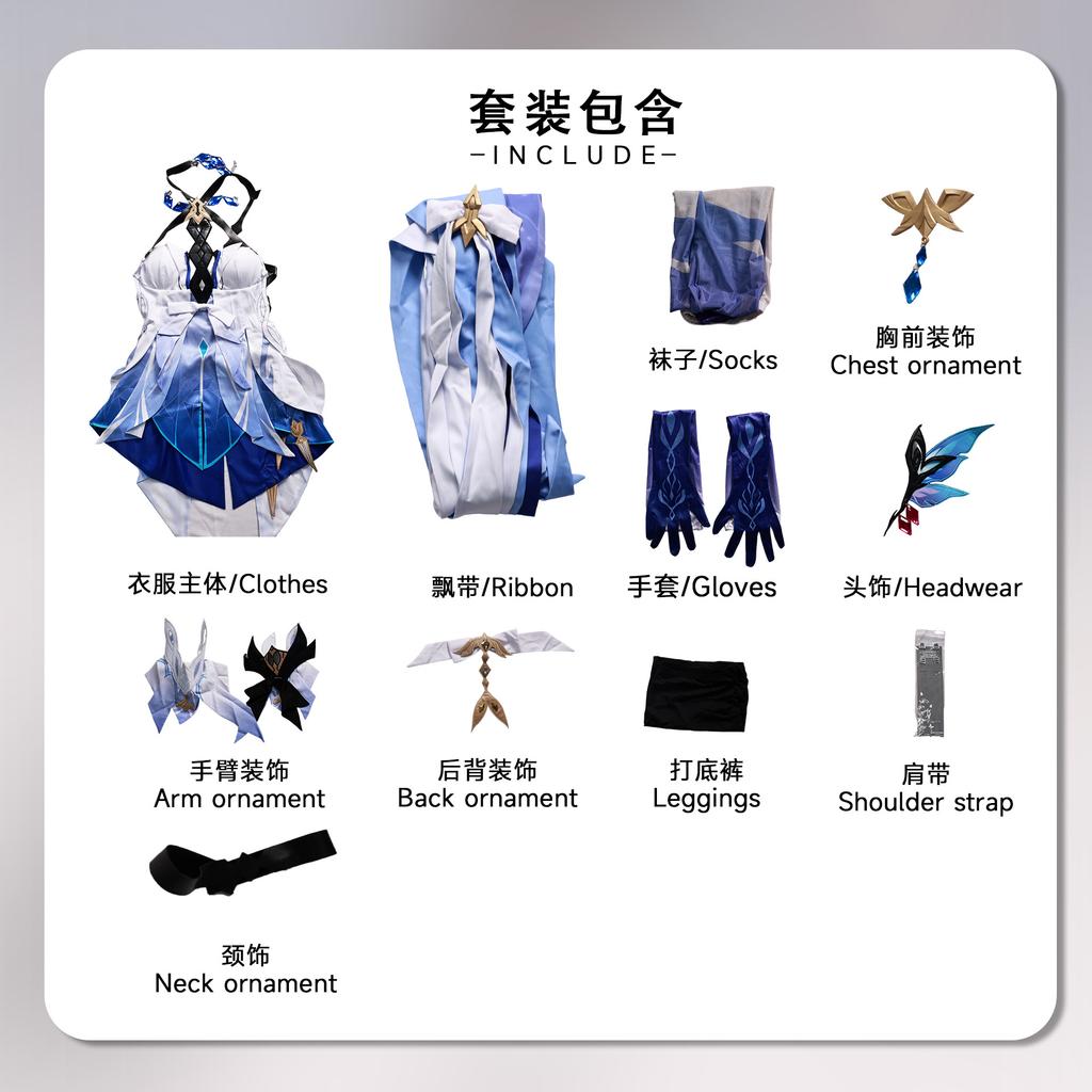 Genshin Impact Skirk Cosplay Costume Dress New Skin Uniform Headwear Tartaglia's Master Abyss Halloween Party for Women Prop