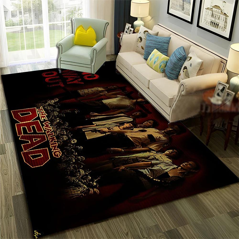 TV Horror The Walking Dead TWD Tappeto per Casa Soggiorno Camera da Letto Divano Zerbino Decorazione, Tappeto Area Gioco Bambini Tappetino Antiscivolo