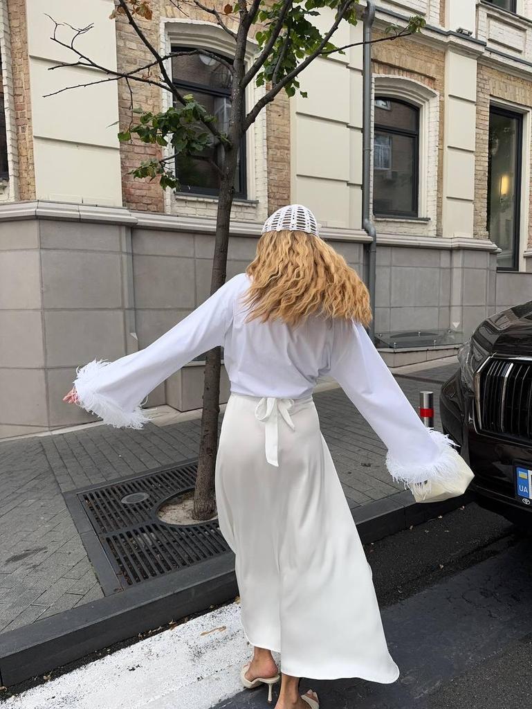 Γυναικείο Μακρυμάνικο T-shirt με Φαρδιές Μανσέτες και Ένθετα Γούνας - Ευρωπαϊκό και Αμερικανικό Στυλ, Συλλογή Άνοιξη 2026