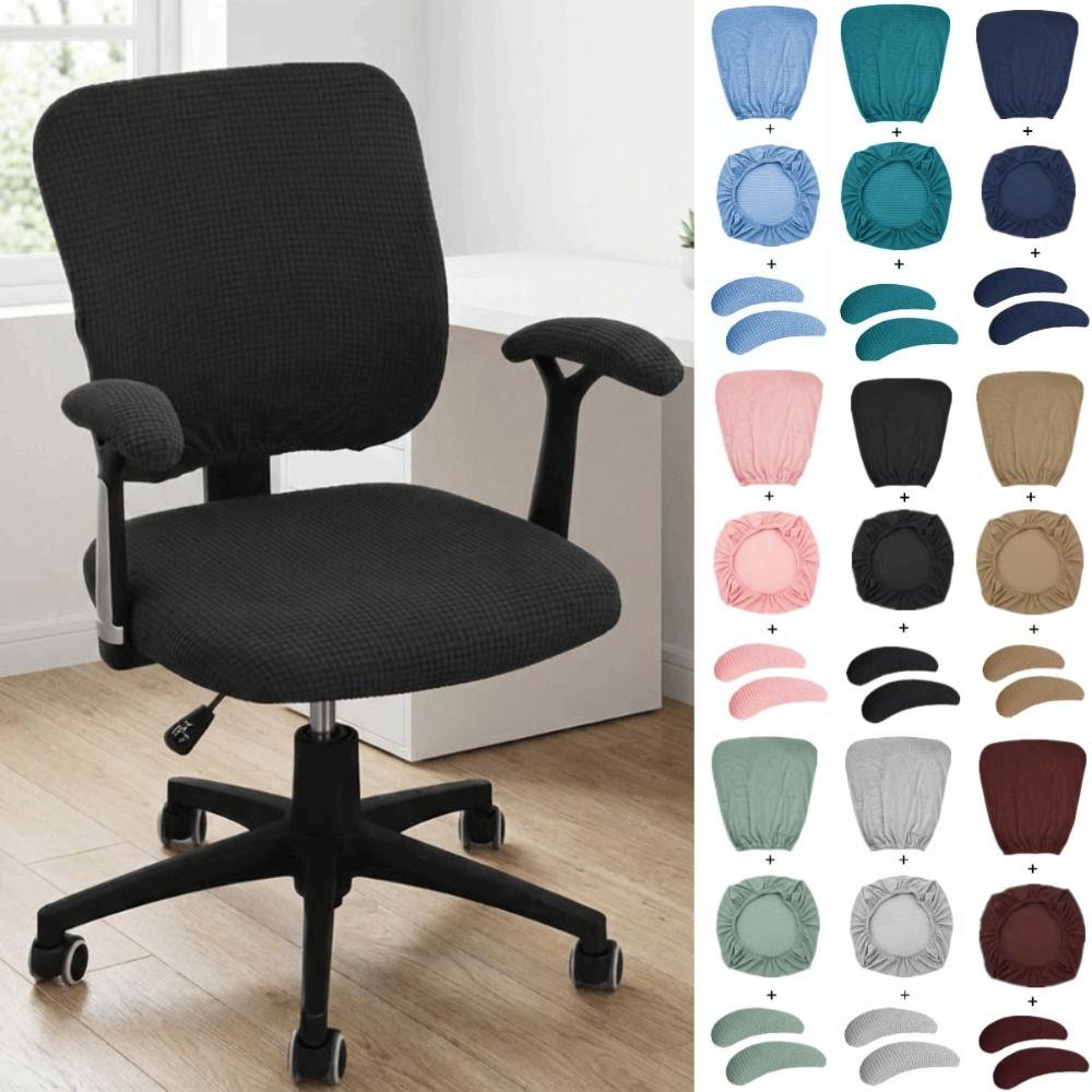 Solid Color Office Chair Covers Polyester Rotary Chair Protector  Gaming Chair