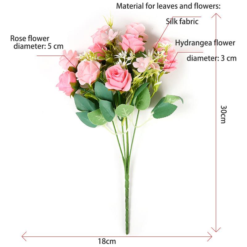 2PCS Artificial Flower Bouquets, Artificial Roses, Wedding Flowers, Handmade Flowers, Artificial Flower Decorations, Artificial Flower Ornaments.