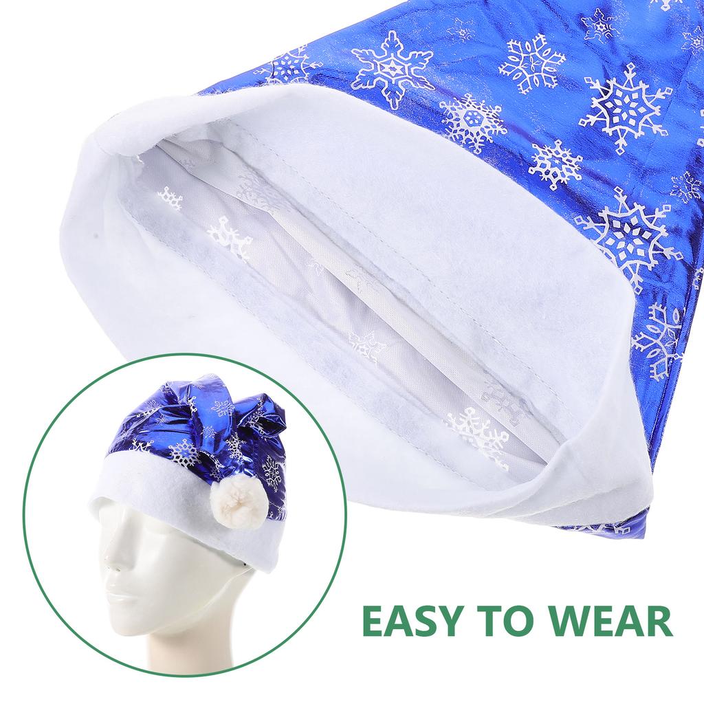 4pcs Snowflake Santa Hat Christmas Headdress Glitter Party Decoration For Adults Size Festive Holiday Fun