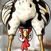 DIY Cuttable Window Decoration Funny Chicken Static Cling, Upside Down Rooster Glass Sticker, Creative Gift for Friends Waterproof Non-adhesive Decal