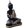 Meditating Buddha Statue For Home Decor Idol/Showpiece Decorative Showpiece - 17 cm  (Polyresin, Silver)