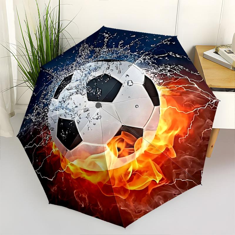 

1pc Electric Soccer Ball with Automatic Opening Folding Design, 8-Bone Iron Frame Outdoor Umbrella, Perfect Gift for Fans, Travelers, Daily Use,
