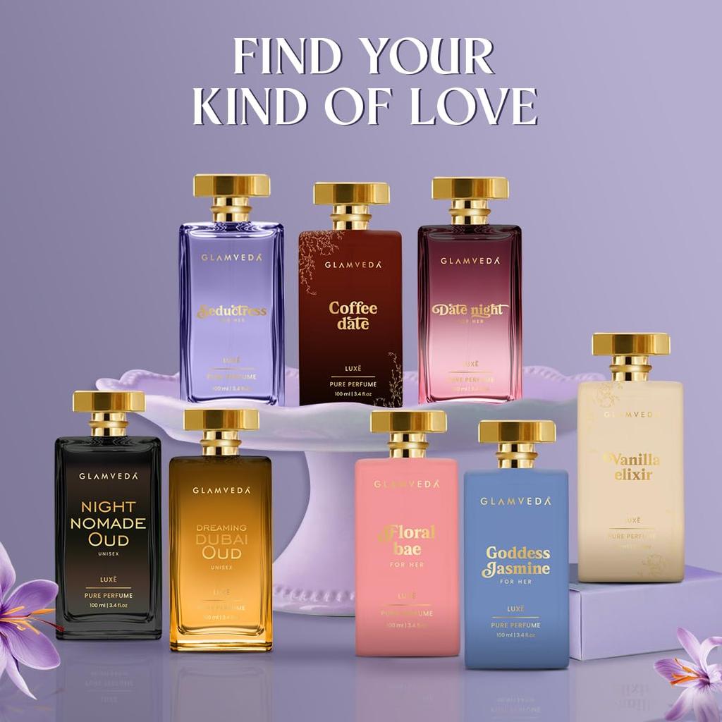 Glamveda Luxury Floral Bae Long Lasting | Perfume for Woman 100ml | with Lily of the Valley, Orchid, Vanilla | Floral & Fruity Premium Fragrance