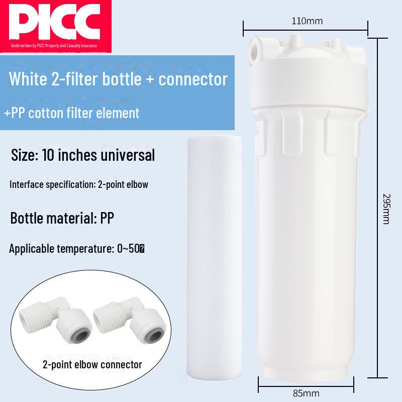 10-Inch Household Water Purifier Pre-Filter Bottle with 2/4 Tap PP Cotton Universal Filter Element