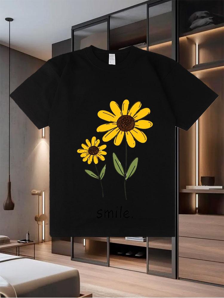 Men's New Printed Short-Sleeve T-Shirt for Summer a Fashionable Loose Pure Cotton Short-Sleeve Top