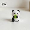 Mini Versatile Figurine 2 Pcs Panda Figurines Cute Resin Statues DIY Miniature Adorable Model Cake Toppers for Fairy Garden Micro Moss Landscape
