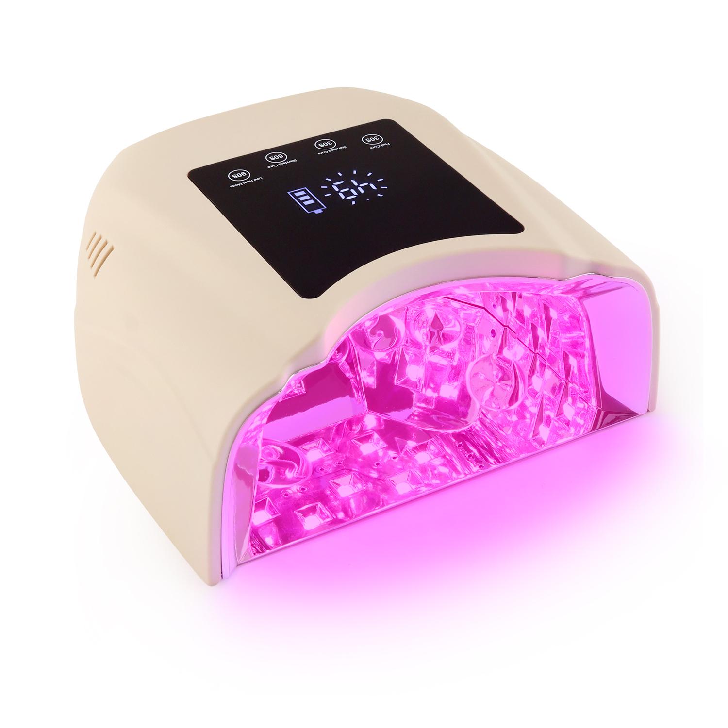 

BEPAN 98W High Power Rechargeable LED Lamp Dryer Cordless Nail Red Light Lightweight 365nm 405nm Curing Gel Polish EU бежевий