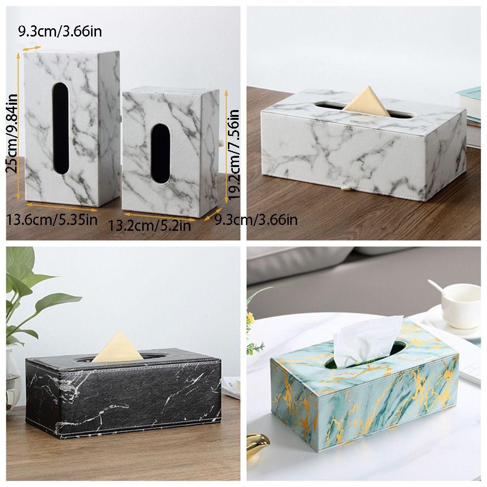 Large Capacity Marbling Leather Tissue Box Nordic Style Napkin Holder  Coffee Shop