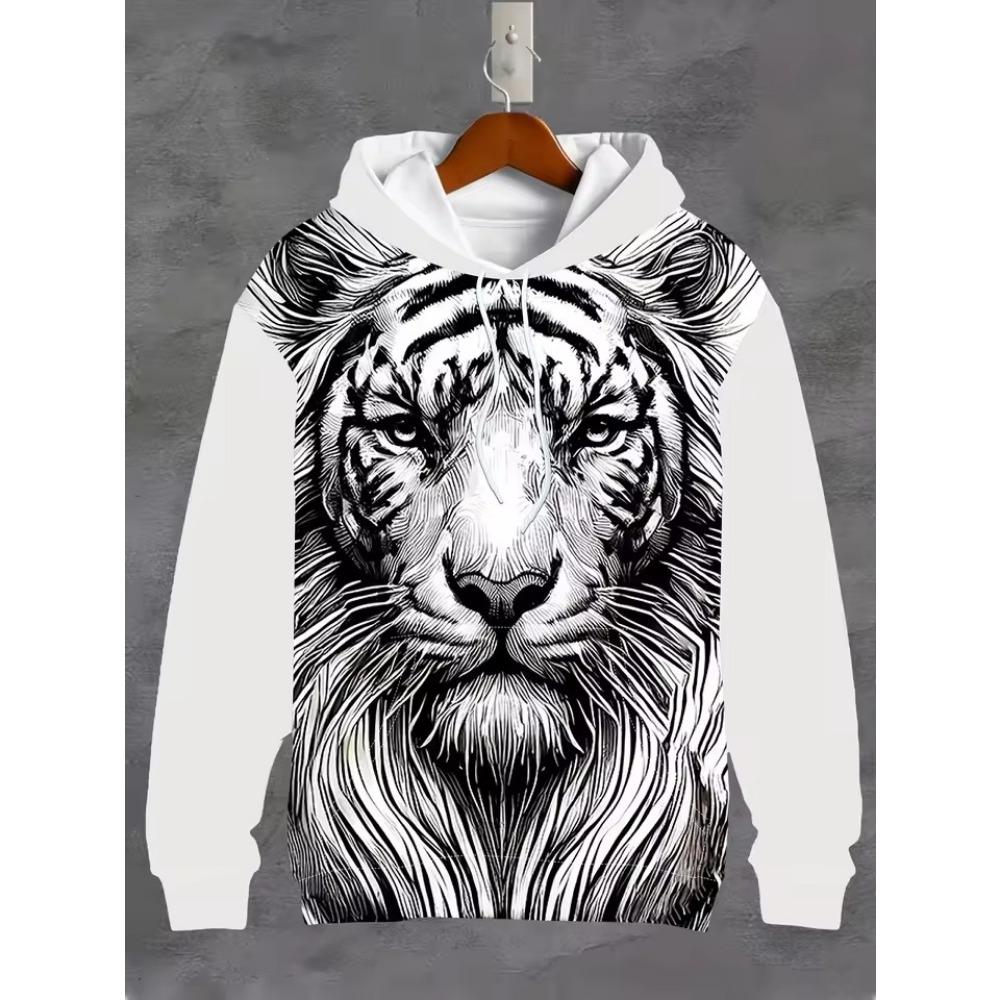 New Spring And Autumn Dragon Pattern 3D Printed Men Sweatshirt Vintage Outdoor Men's Hoodie Going Out Fashion Trend Street Style