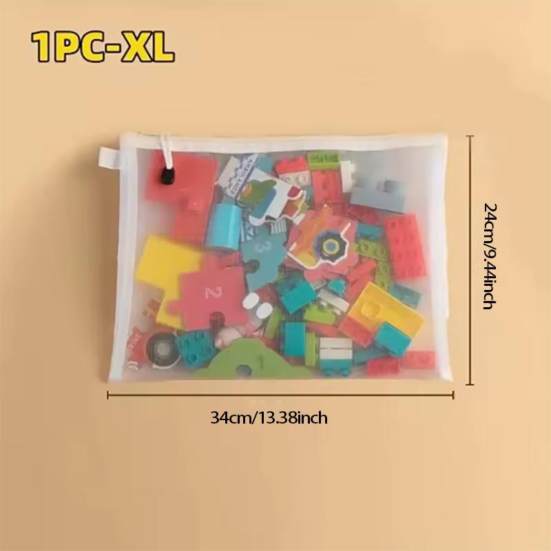 1-3 stk Oppbevaringspose Netting Glidelås Leketøy Byggeklosser Puslespill Delpakke Barn Partikler Glidelås Gjennomsiktig Finish Oppbevaring