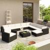 35-piece Black Polyrattan Garden Set 41263