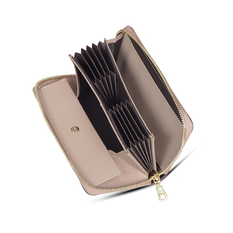 

[AOITA] wallet ladies long wallet genuine leather large capacity box type coin purse Easy to get coins out Bellows multifunctional YKK zipper Vertical