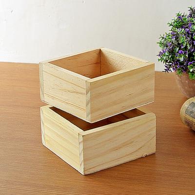 Unfinished Small Wooden Box Square Wooden Box Craft Storage Organizer Box for Art Collectibles Home Decor Desktop Drawer