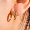 ZAKOL Niche Design Shiny Zircon Inlaid Stud Earrings for Women Fashion Sliver Gold Color CC-shaped Earring Accessories