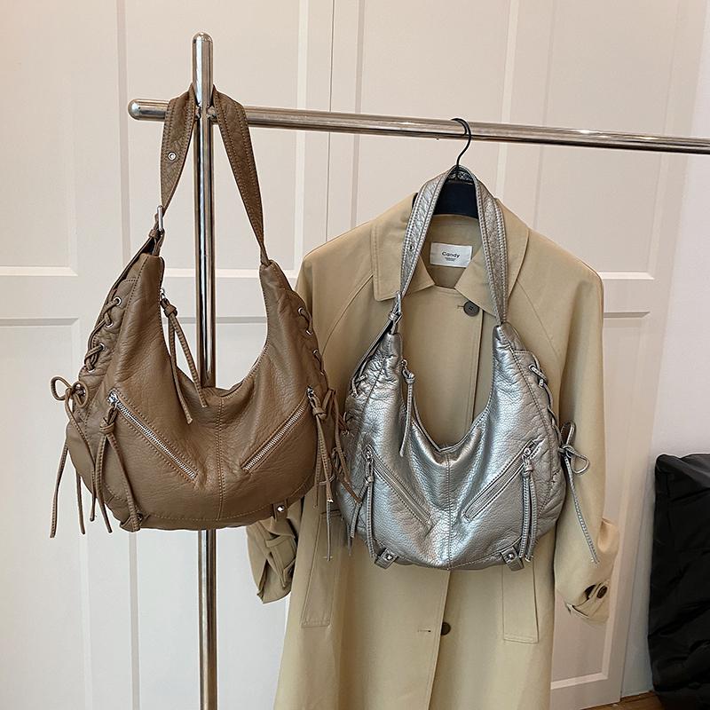 Retro Shoulder Bag, Women's Trendy Fashion and Simple Korean Tote Bag, Casual Large-capacity Shoulder Bag.
