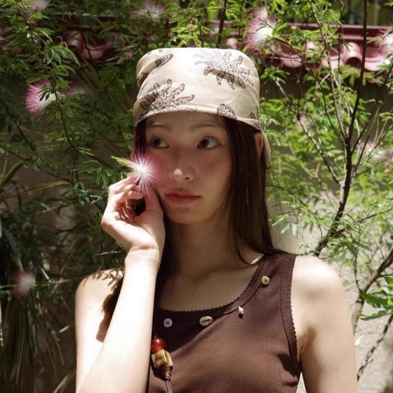 Sunflower Print Vintage Headscarf For Women Hip Hop Street Style Summer Accessory