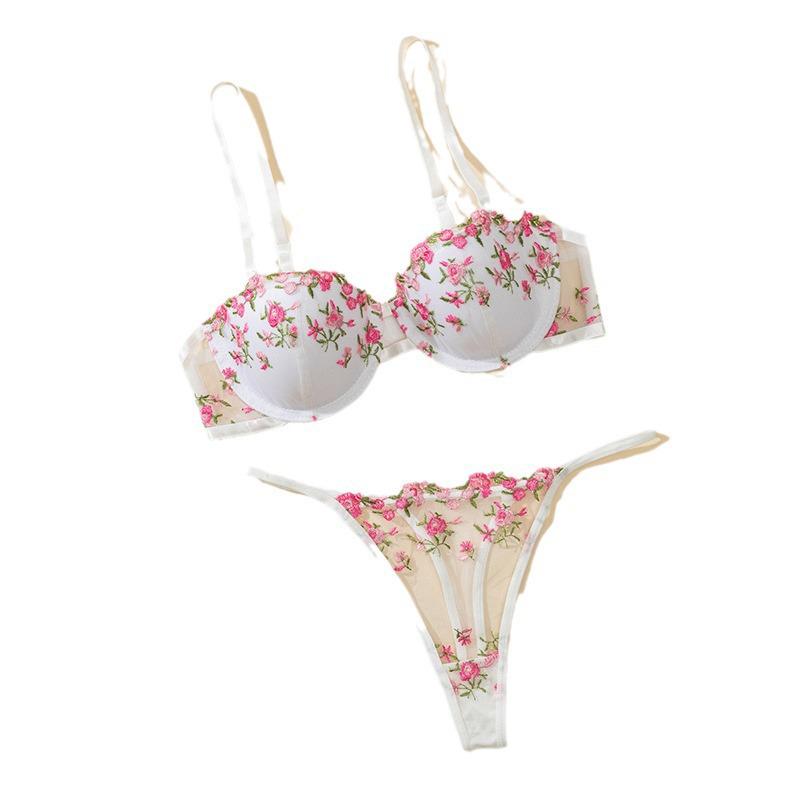 2024 Women's Luxury Fashion: Classic Embroidered Lace Mesh Push-up Underwear