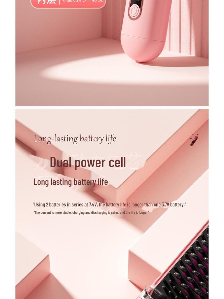 Portable USB Rechargeable Mini Wireless Hair Straightener