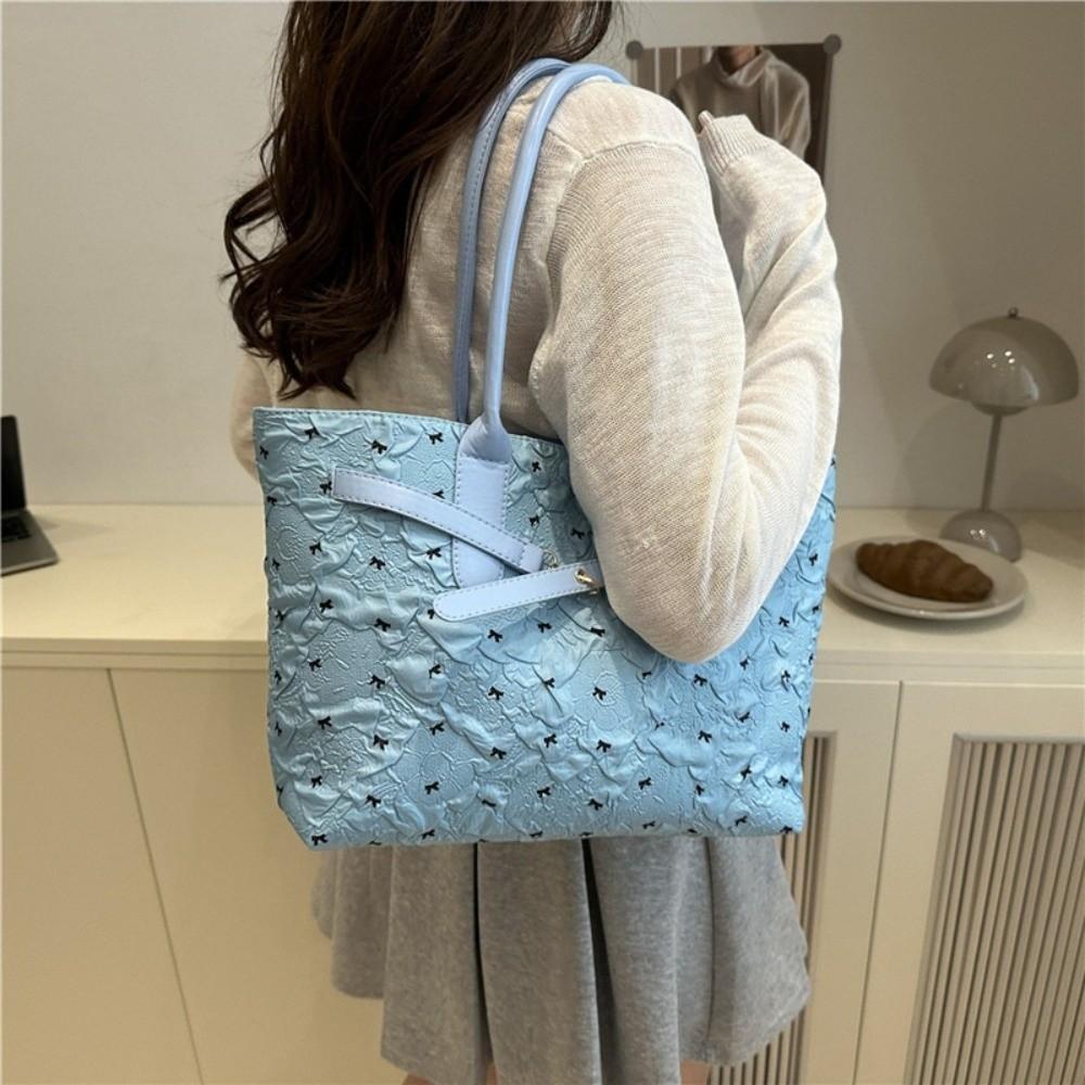 Y2k Bow Shoulder Bag Versatile Commuting Bag Trendy Women Tote Bag  Female