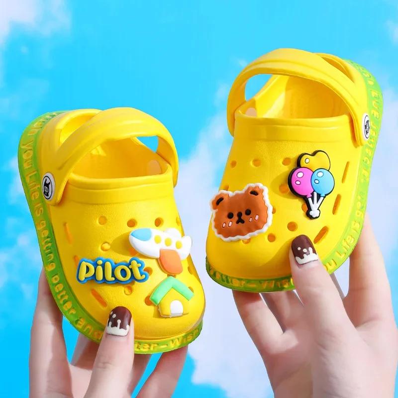 

Summer Kids ShoesSandals Hole Children s Shoes Slippers Soft Anti-Skid Cartoon Design Hole Baby Shoes Sandy Beach For Boys Girls 26
