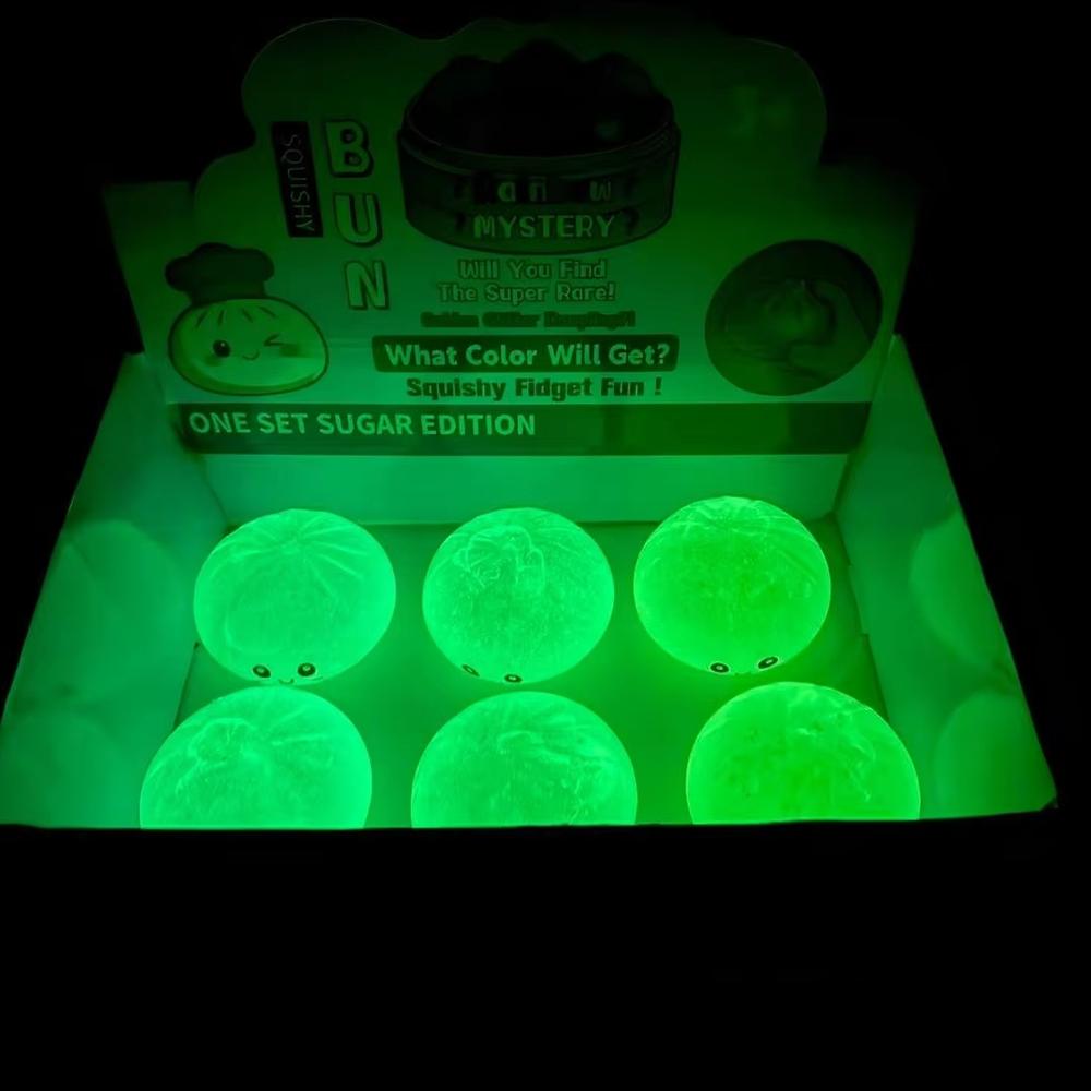 Novelty Night Light Dumpling Squishy Mystery Luminous TPR Soft Squeeze Toy LED Mood Lamp Fidget