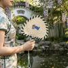Cute Handmade Straw Woven Fan Animal Pattern Cartoon Hand-Cranked Fan Hanging Embroidered Patches Decorative Fan Photography