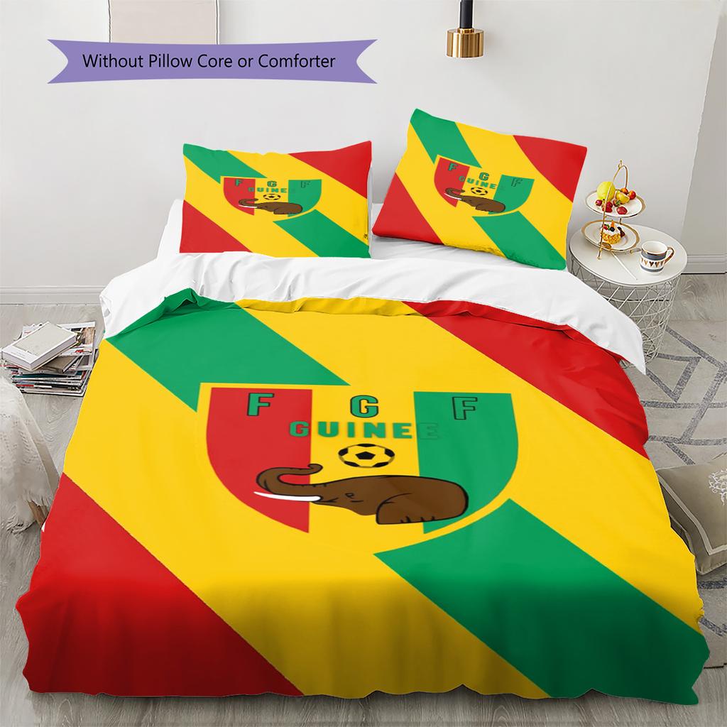 Guinea Bissau Pattern Bedding Set Quilt Cover Pillowcase Home Decor Gift (1 * duvet cover + 2 * pillowcase, without core)