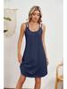 2024 Summer Solid Color Spaghetti Strap Sleeveless Dress