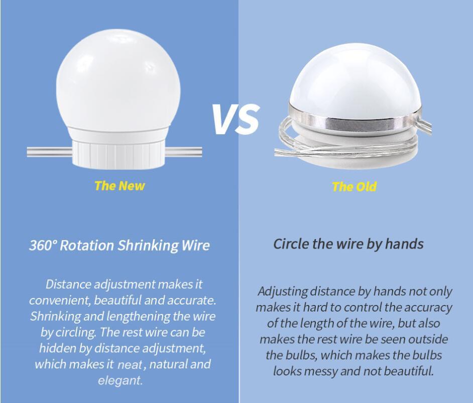 CanLing LED 12V Makeup Mirror Light Bulb Hollywood Vanity Lights Stepless Dimmable Wall Lamp 6 10 14Bulbs Kit for Dressing Table