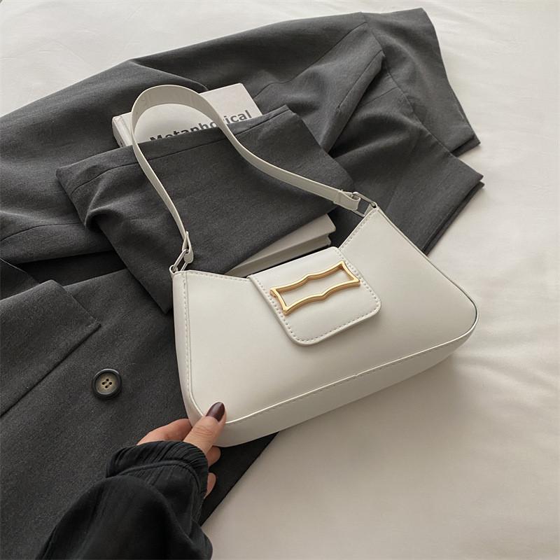 Trendy Fashion 2024 Summer New Minimalist Unique Armpit Handheld Shoulder Crescent Bag Casual Stylish Small Square Bag