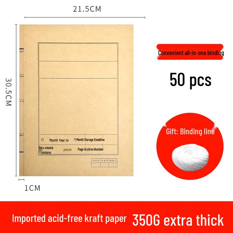 50 A4 Kraft Paper Document Archive File Folder Covers for Storage and Binding