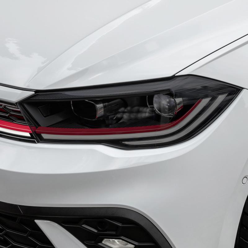 For Volkswagen VW POLO  Accessories 2Pcs Car Headlight Protective Film Headlamp Restoration Transparent Black TPU Sticke