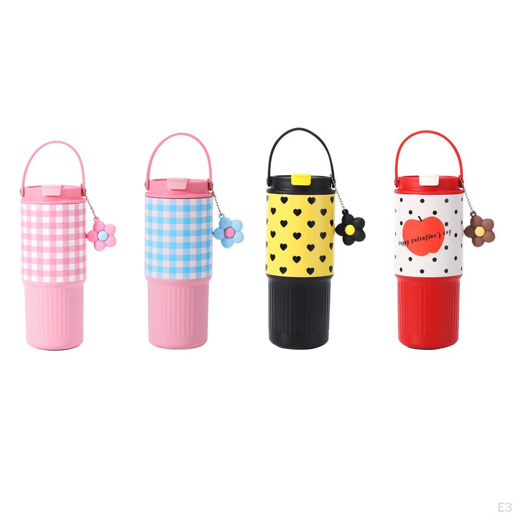 Insulated Water Bottle Portable Drink Cup for Smoothie Coffee Beverage Pink
