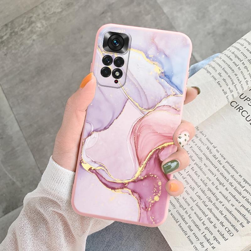 Marble Pattern Phone Case For Redmi Note 11 Pro Protective Cover Case Pink Silicon Soft Funda For Xiaomi Redmi 13C Note 13 4G