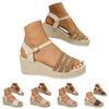 Women'S Wedge Heel Platform Woven Sandals With Strap Open Toe Soft Sole Women Summer Sandals With Heels Women'S Heeled Sandals