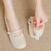 Mary Jane's spring new fairy skirt, shallow mouth flat bottom thick heel soft sole Doudou single shoes