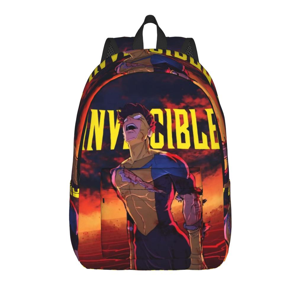 Mochila de Cómic Invencibles para Hombres Mujeres Estudiantes Adolescentes Bolso de Hombro para el Trabajo con Bolsillo para Portátil