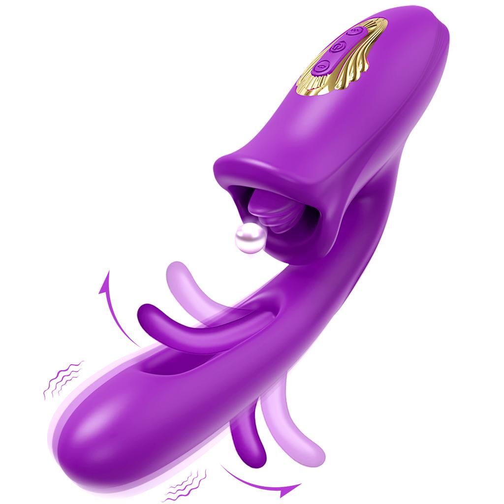 Tapping Flapping Vagina Dildo Vibrator for Women Bitting Oral Tongue Licking Clit Sucker Clitoris Stimulator Sex Toy for Women