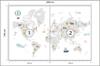 Photomural World Map With Cute Animals In Cartoon Style. Map For Nursery, Kids Room With Nature, Animals, Transports. Skandi Washable Fleece 208x146