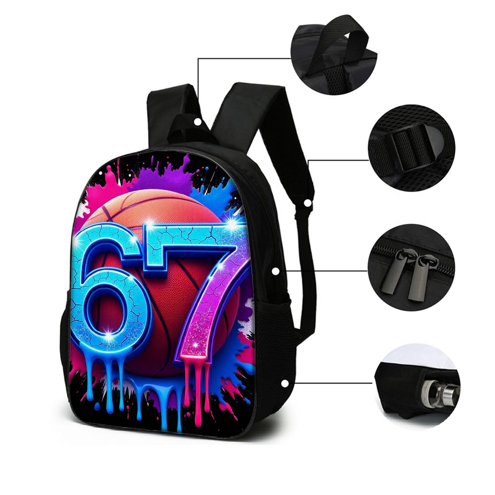 1/2/3/4/5PCS Numbered 6&7 Pattern Backpack Set | The Perfect Choice for School & Travel
